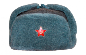 die sowjetische Mütze mit Ohrenklappen