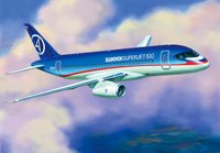 das Flugzeug Sukhoi Superjet 100